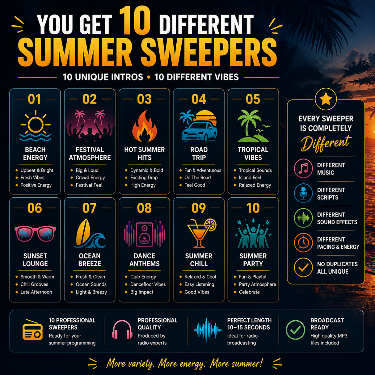 10 SUMMER RADIO SWEEPERS