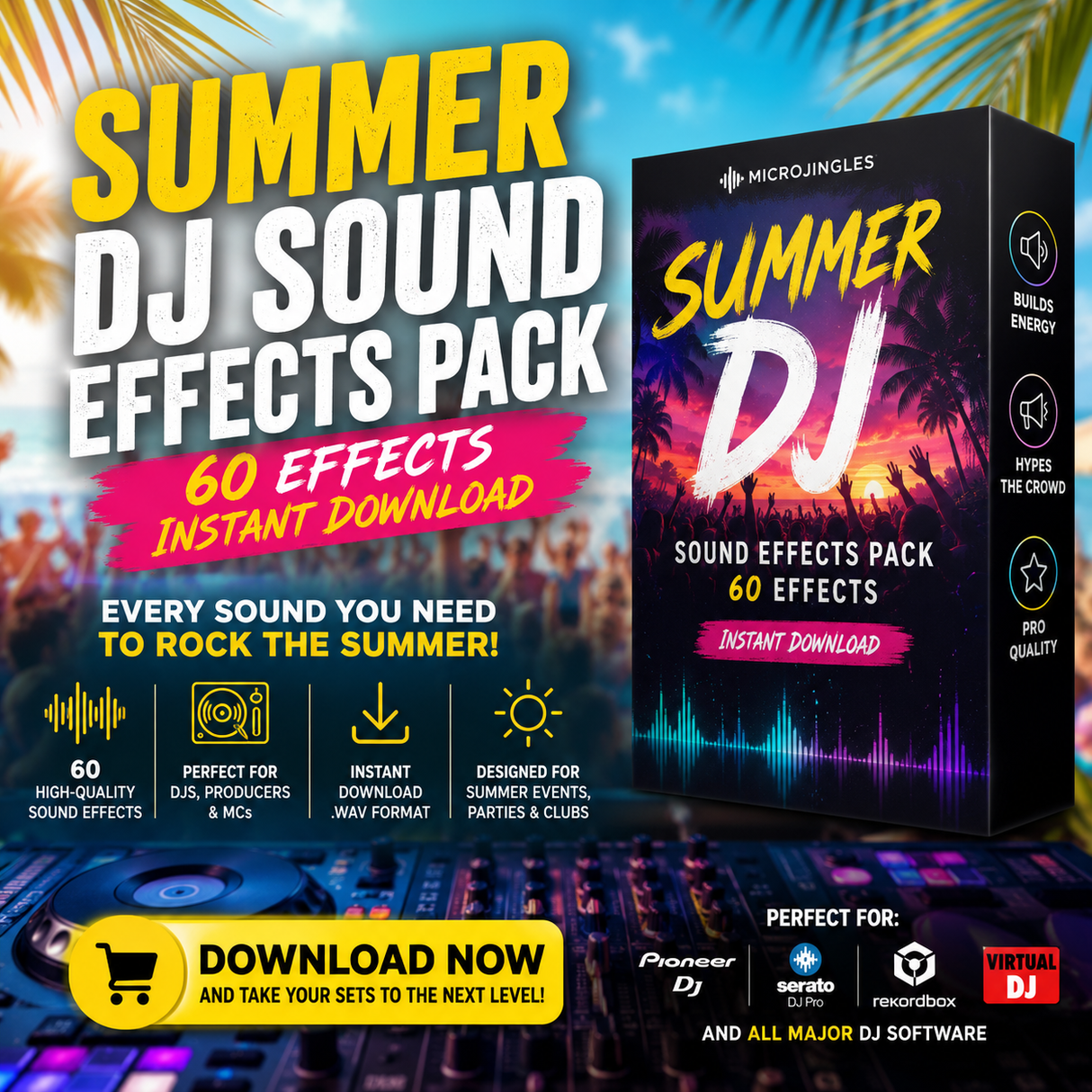 SUMMER DJ SOUND EFFECTS Pack - 60 Effects - INSTANT DOWNLOAD