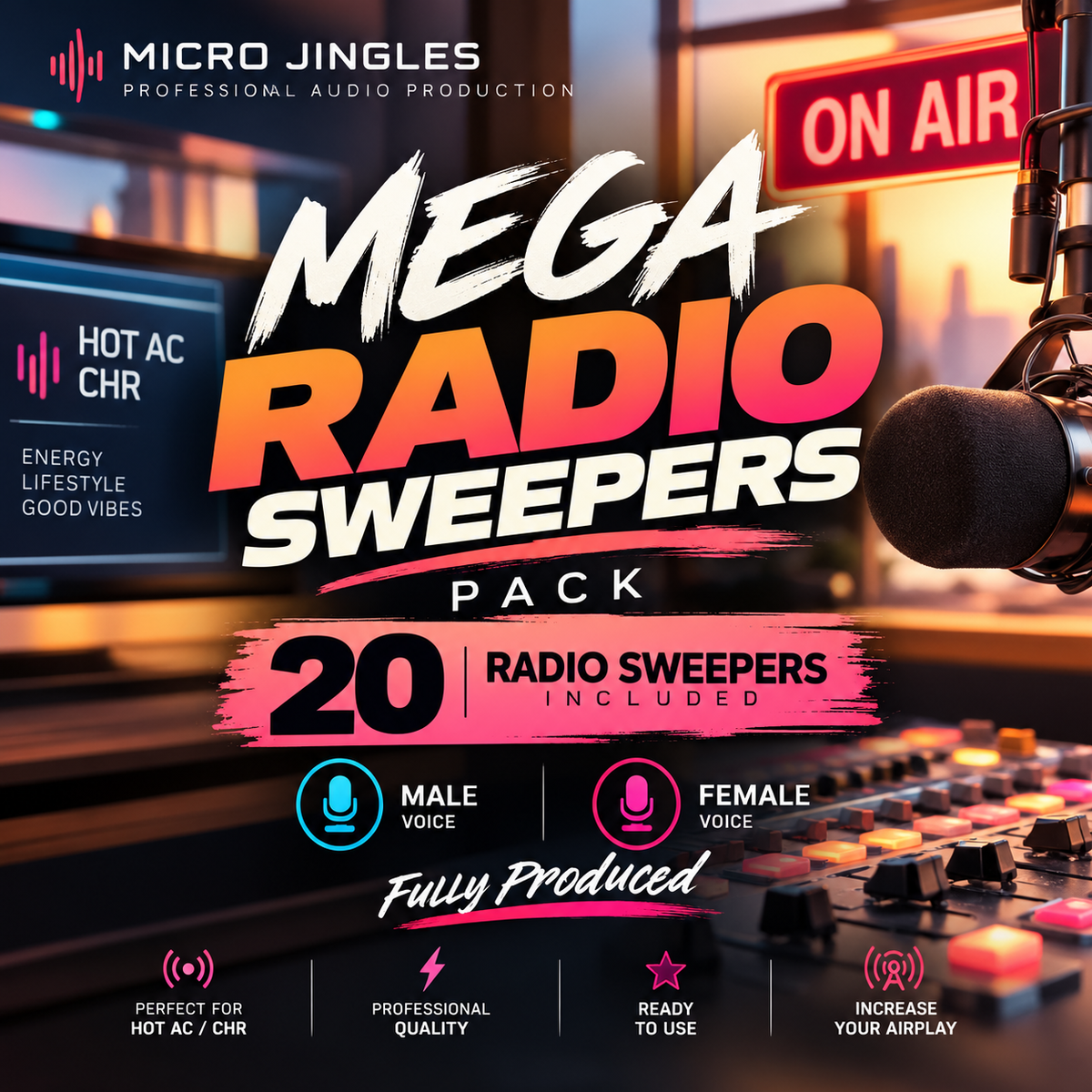 MEGA Radio Sweepers pack - 20 SWEEPERS Included