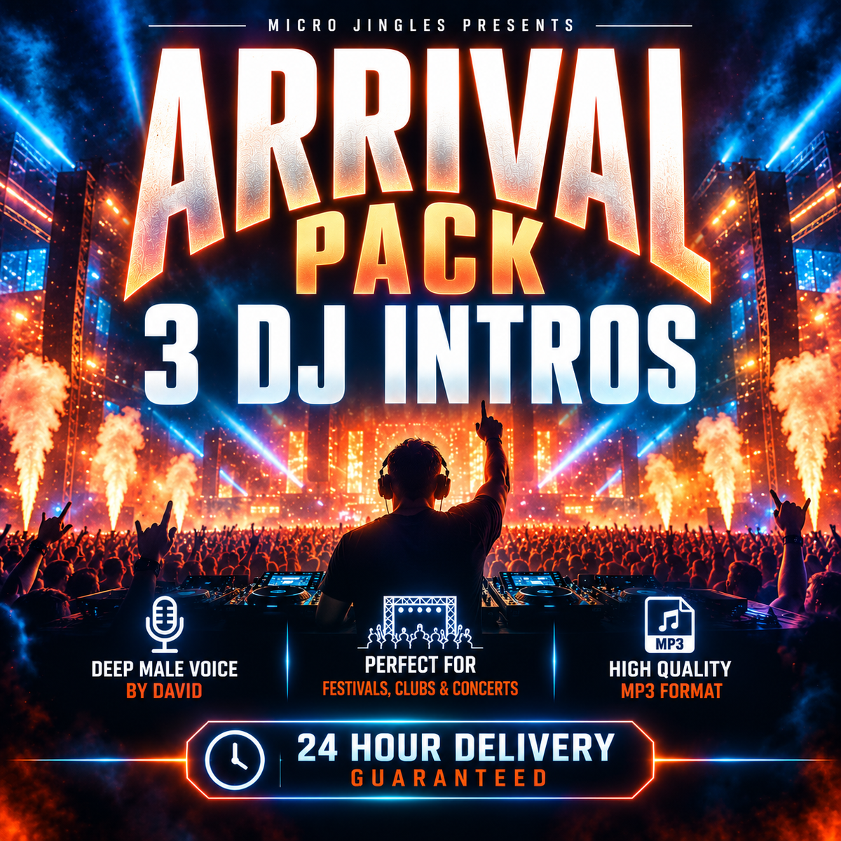 The Arrival pack: 3 DJ Intros: Festival + Radio + Online