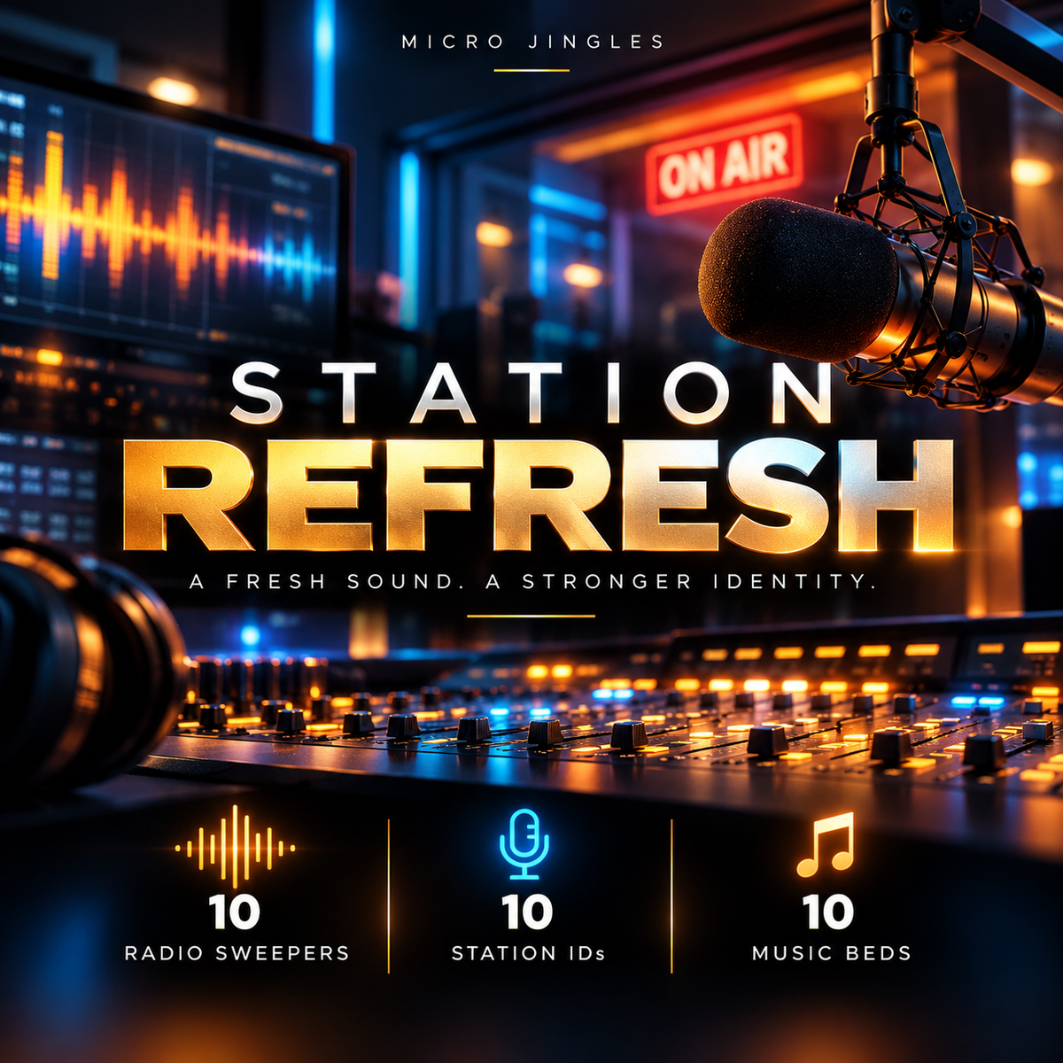 ULTIMATE STATION REFRESH - 10x Sweepers, 10x IDs, 10x Music Beds